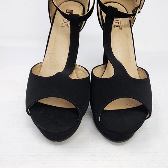 New Platform Black Chunky Heels T Strap Sexy Heels Prom Party Dress Shoes 9.5 - Picture 5 of 11